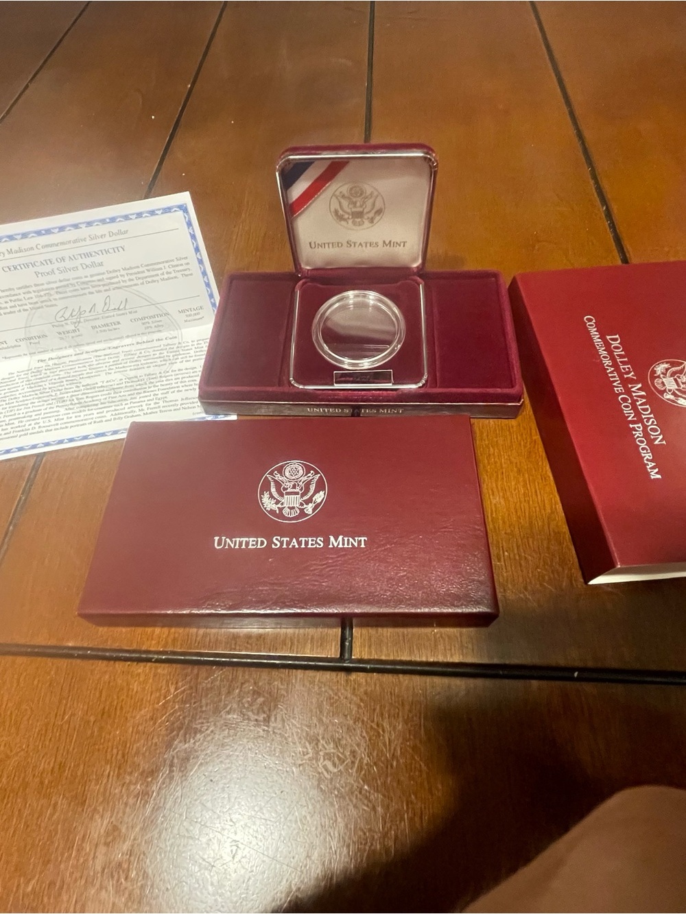 Burgundy Presentation Box for Commemorative Coin